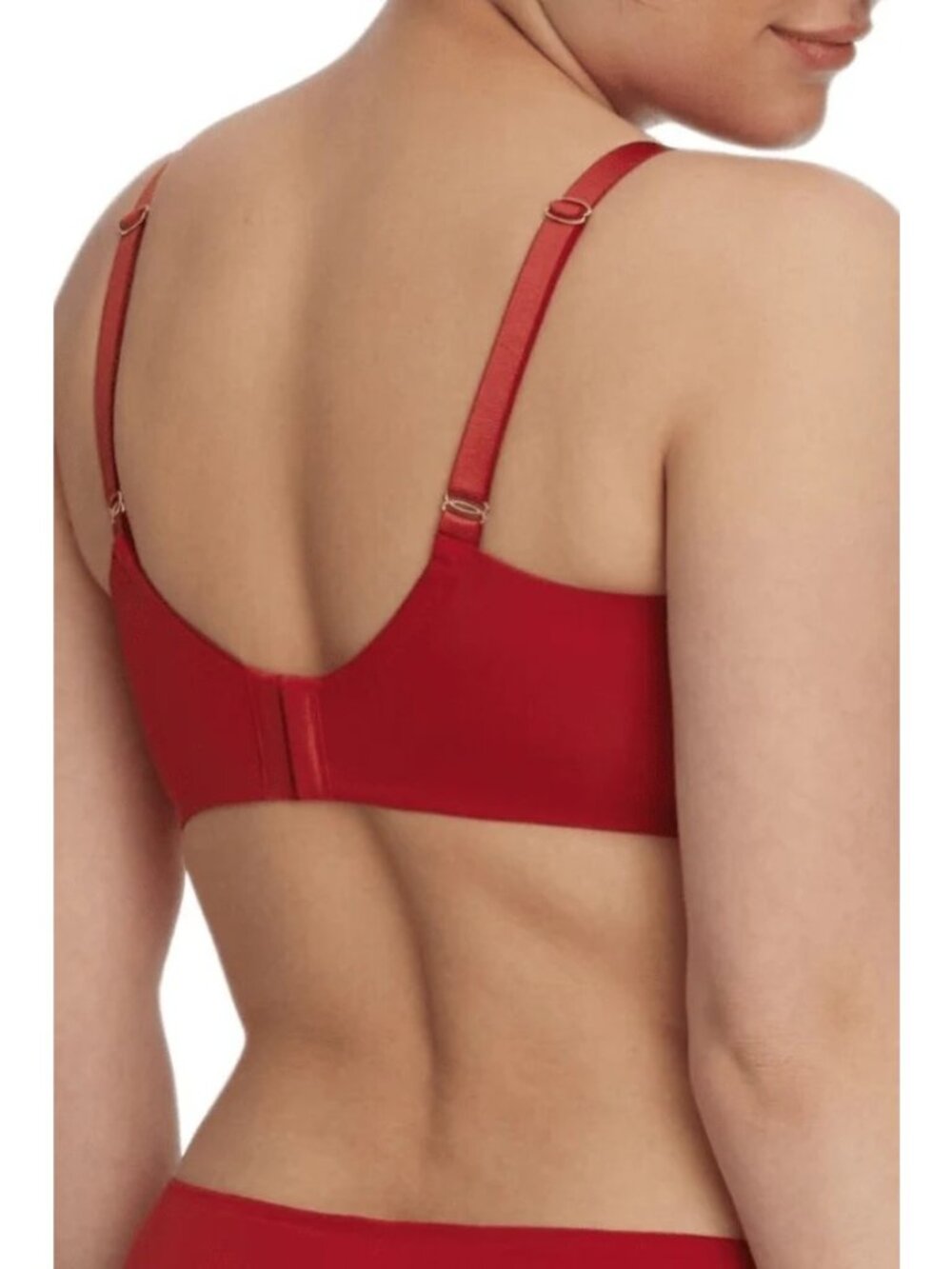 🆕 Skarlett Blue Entice Sheer Lace Side Support Balconette Bra 34DDD Red #324143 - Picture 3 of 9